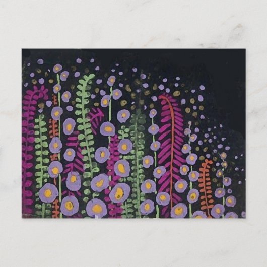 ピンクのラベ素晴らしンフランスのヴィンテージ壁紙 ポストカード (正面)