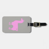 ピンクのラマの荷物のラベル ラゲッジタグ (正面横)