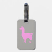 ピンクのラマの荷物のラベル ラゲッジタグ (裏面縦)