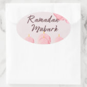 ピンクのラマダンの樹皮 楕円形シール (バッグ)