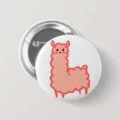 ピンクのラマボタン 缶バッジ (正面&裏面)
