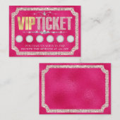 ピンクのラメとダイヤモンド VIP顧客ロイヤルティカード 名刺 (正面/裏面)