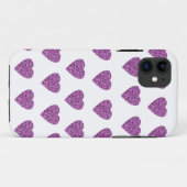ピンクのラメ入りハート Case-Mate iPhoneケース (裏面(横))