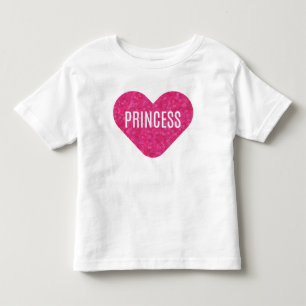 ピンクのラメ入りプリンセスハート トドラーTシャツ