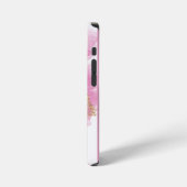 ピンクのラメ入り蝶+名前のカスタマイズ  iPhoneケース (左側面)