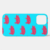 ピンクのラメ入り雌豚のシルエット かわいい牧場 Case-Mate iPhoneケース (裏面 (横))