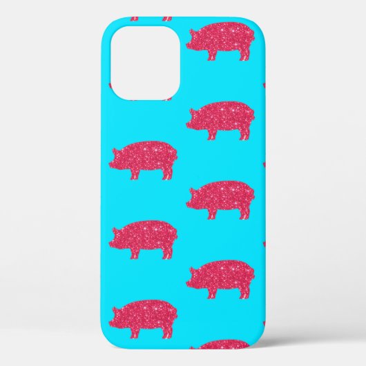 ピンクのラメ入り雌豚のシルエット かわいい牧場 Case-Mate iPhoneケース (裏面)