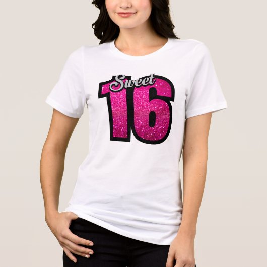ピンクのラメ トライブレンドTシャツ (正面)