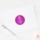 ピンクのラメ Keep calm and sparkle on ステッカー (封筒)