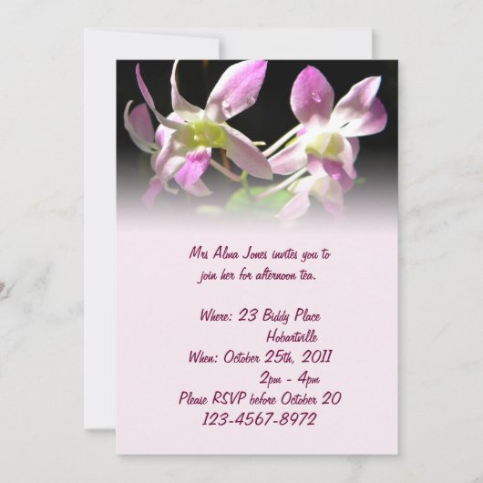 ピンクのランへの招待 招待状 (正面)