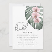 ピンクのランカのトロピカルパラダイス ブライダルシャワー 招待状 (正面)