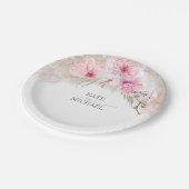 ピンクのランカス パンパスグラス 熱帯 エキゾチック ペーパープレート (アングル)