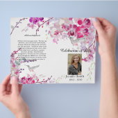 ピンクのランガスイカ ハンダーブログ葬儀プログラム チラシ (手)