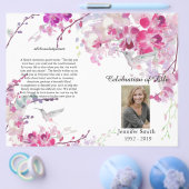 ピンクのランガスイカ ハンダーブログ葬儀プログラム チラシ (シングル)