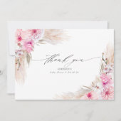 ピンクのランガン パンファズ ブラシ ヨロコビ カード サンキューカード (正面)