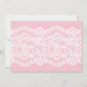 ピンクのランジェリーのシャワーの招待の黒板のレース 招待状 (裏面)