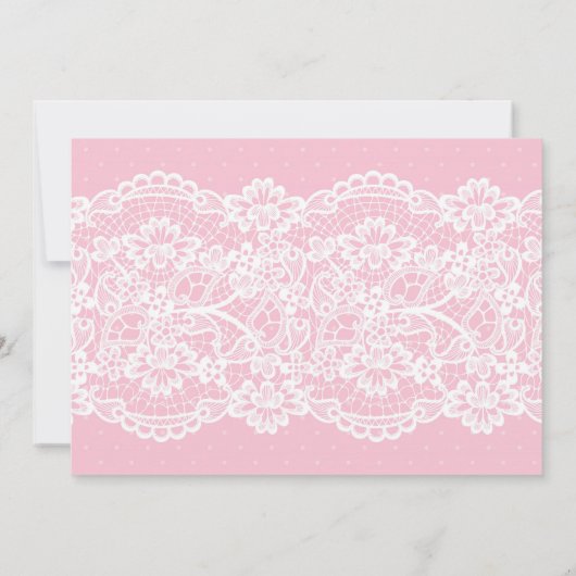ピンクのランジェリーのシャワーの招待の黒板のレース 招待状 (裏面)
