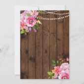 ピンクのランジェリーのシャワー木によっては招待状が開花します 招待状 (裏面)