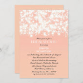 ピンクのランタンとガーランドの結婚前お披露目会の招待状 招待状 (正面/裏面)