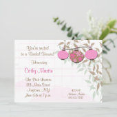 ピンクのランタンの招待状 招待状 (スタンド正面)