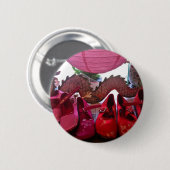 ピンクのランタン、ドラゴンおよび絹の靴柔らかいボタン 缶バッジ (正面&裏面)