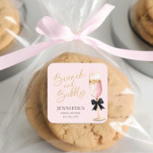 ピンクのランチとバブル ブライズシャワー スクエアシール