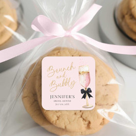 ピンクのランチとバブル ブライズシャワー スクエアシール