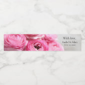 ピンクのランナキュラスの花 ペットボトルラベル (シングルラベル)