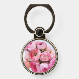 ピンクのランナキュラス束 スマートフォンリング