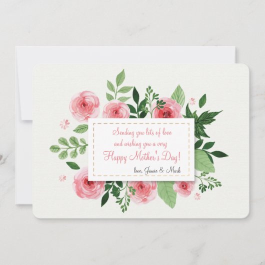 ピンクのランナキュラス花マザーズデイカード カード (正面)