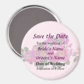 ピンクのランナー・ローズ　Save the Date マグネット (正面/裏面)