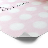 ピンクのランヌカルスの水玉模様標識 ポスター (角)