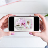 ピンクのラン花茎 年忌法要 招待状