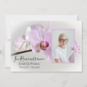 ピンクのラン花茎 年忌法要 招待状 (正面)