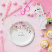 ピンクのラン 花 Pampas Grass トロピカル エキゾチック ペーパープレート (パーティー)