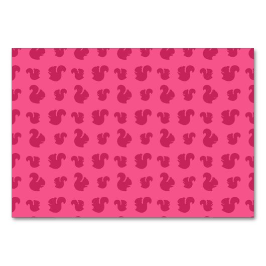 ピンクのリスパターン テーブルナンバー (正面)