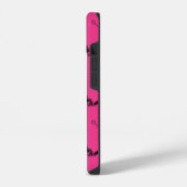 ピンクのリス・テニス選手パターン iPhoneケース (左側面)