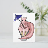 ピンクのリス ポストカード (スタンド正面)