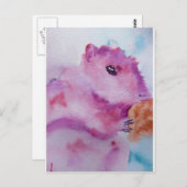 ピンクのリス ポストカード (正面/裏面)