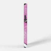ピンクのリップカラーの歯付き光沢 iPhoneケース (右側面)
