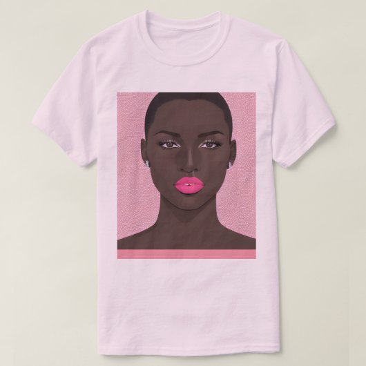 ピンクのリップスティック Tシャツ (デザイン正面)