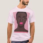 ピンクのリップスティック Tシャツ (正面)