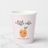 ピンクのリトルかわいこちゃんガールベビーシャワー 紙コップ (正面)