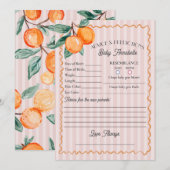 ピンクのリトルキューティー シトラスシャワーアドバイス for ベイビー 招待状 (正面/裏面)
