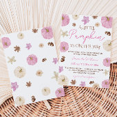 ピンクのリトルパンプキン秋のベイビーシャワー 招待状