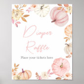 ピンクのリトルパンプキン・オータムおむつくじサイン ポスター (正面)
