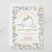 ピンクのリトルパンプキン 誕生日パーティー招待状 招待状 (正面)