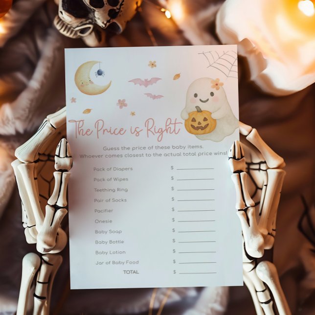 ピンクのリトルブーシャワーザプライスイズライトゲーム (Girl Halloween Baby Shower The Price Is Right Game)