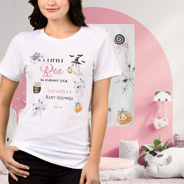ピンクのリトルブー　女性用ベビーシャワーパンプキンTシャツ トライブレンドＴシャツ