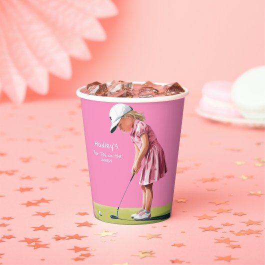 ピンクのリトルプロ：緑の誕生日 紙コップ (インサイチュ)